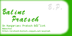 balint pratsch business card